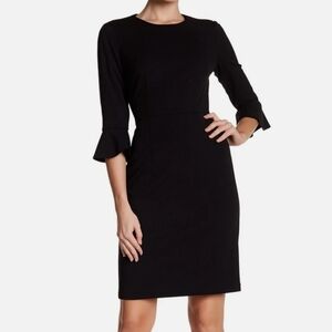 Donna Morgan Black Long Sleeve Dress with Ruffle Cuffs